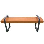 Contemporary Simple Design Outdoor Thick Wooden Steel Bench Color Coating