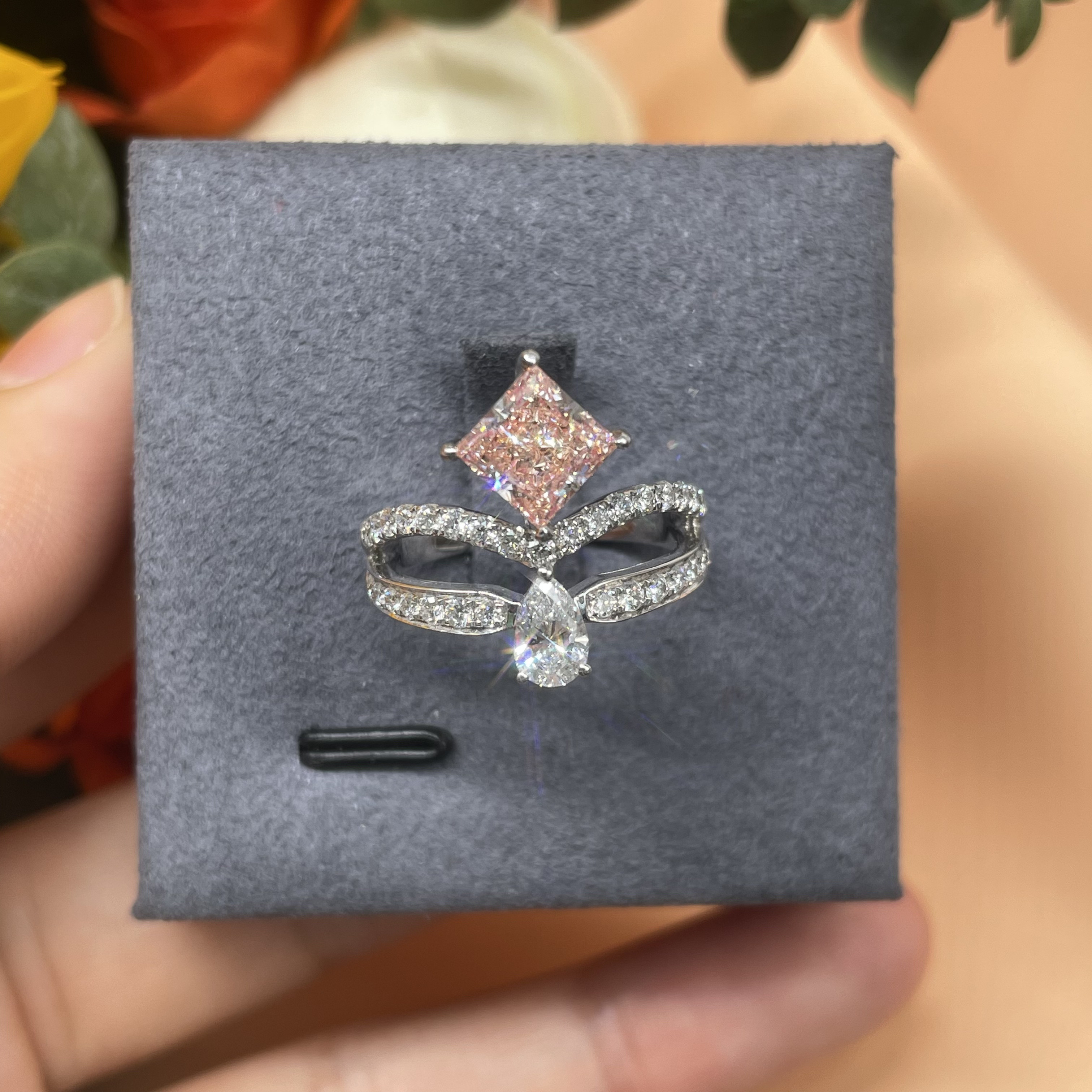 Lab Diamond Jewelry Certified Loose Diamond Custom-Made Princess Fancy Diamond Ring