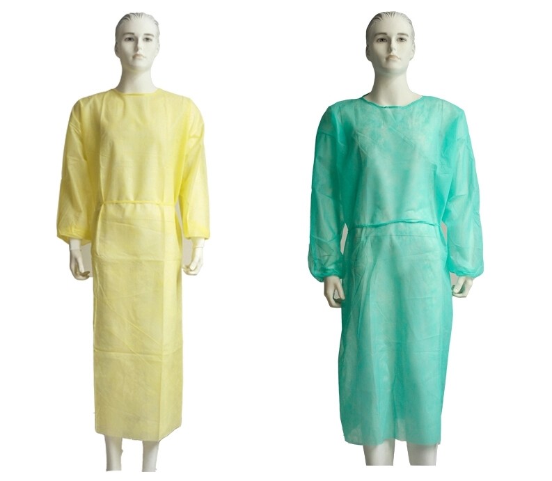 Medical Surgical 60gsm Yellow Fluid Resistant Isolation Gowns