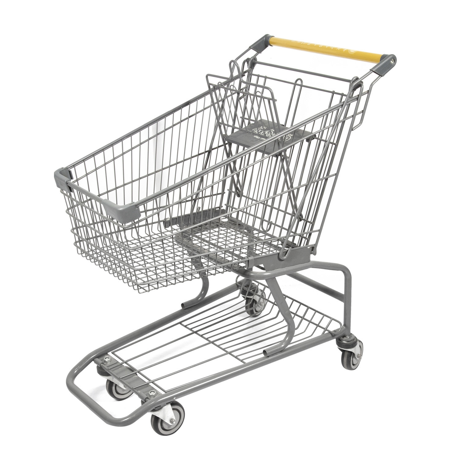 American Style Gray Classic Light Supermarket Metal Shopping Cart Wholesale Customizable