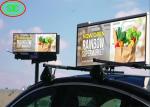 Waterproof Car LED Sign Display , Outdoor Full Color Taxi Roof Screen Double
