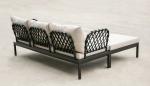 680mm Height 730mm Depth White Rattan Sofa , Rattan Patio Corner Sofa UV