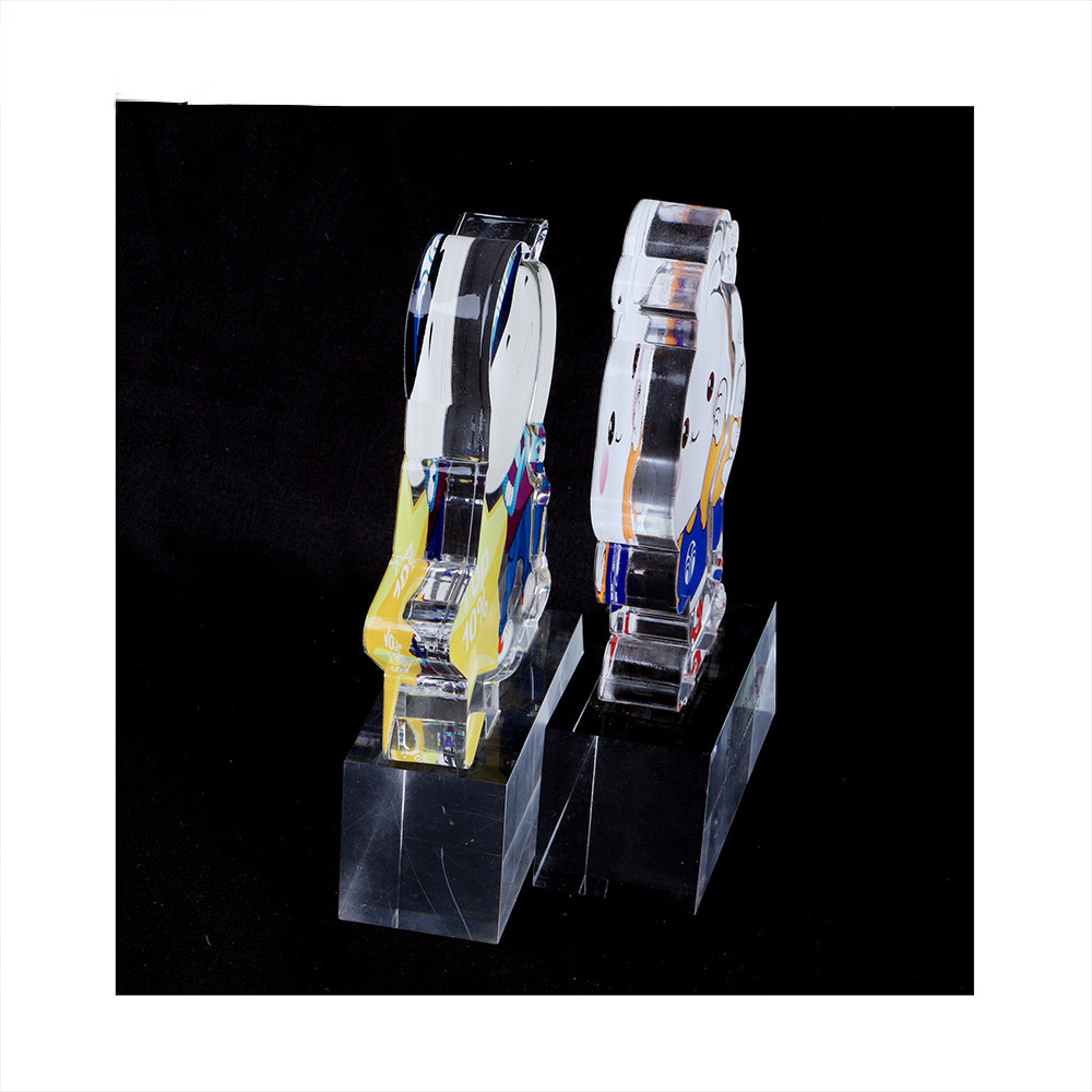 Custom Cutting Shape Acrylic Award Lucite Trophy With UV Printing Anime Figures