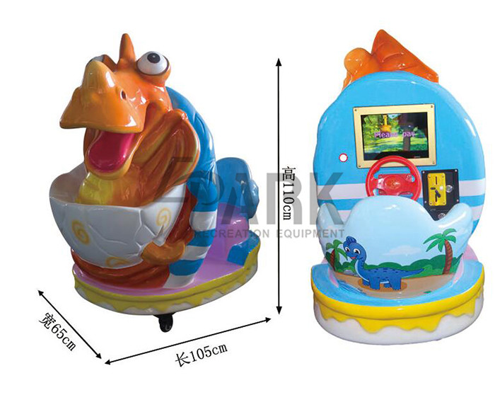 Fiberglass Dinosaur Kids Swing Game Machine With 11" Lcd Ii Coin Pull
