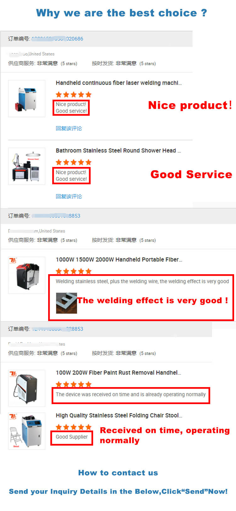 Handheld Stainless Steel Fiber Laser Welding Machine 1000W 1500W 2000W 3000W Good Price
