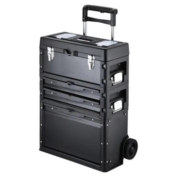 Red Color Wheel Trolley Tool Box With Three Drawers, Customized Cheap Price Tool Box For Hardware