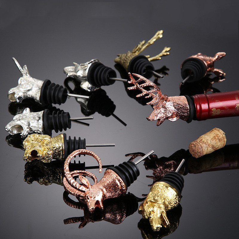 Custom Animal Liquor Pour Spout Stainless Steel Alcohol Bottle Speed Pourer