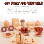 Natural 5.5cm Wooden Fruits And Vegetables Role Play Food Set