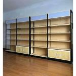 Supermarket Wood Grain Shelving Shop Convenience Store Display Stand