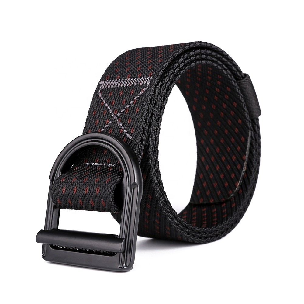 D Buckle Cotton Fabric Belt 125cm Mens Nylon Web Belt Tactical