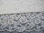 White Bridal Corded Lace Fabric Knitted Cotton Nylon Rayon Lace For Clothing