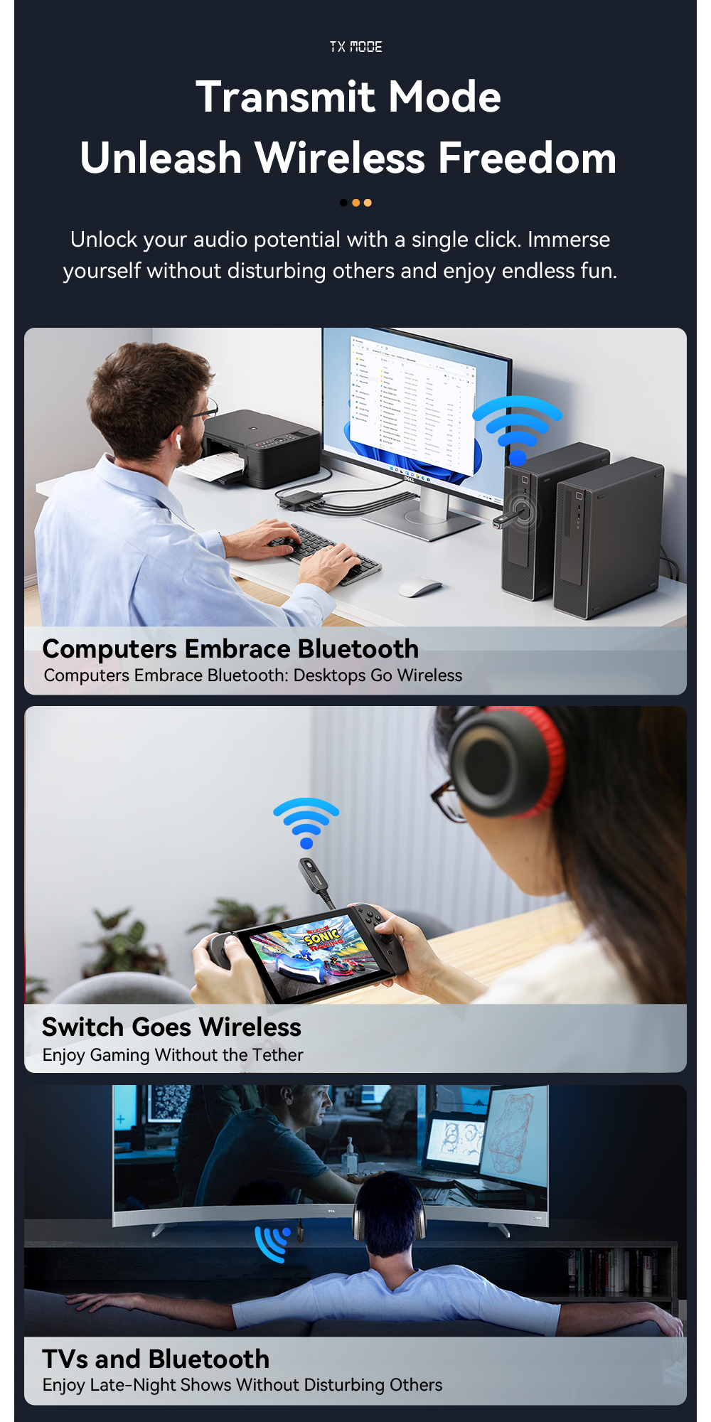 Male Aux 3.5mm Bluetooth Adapter Receiver Blue Tooth Transmitter