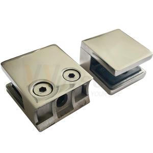 Wholesale SS 304 316 Satin Mirror Flat Round Bottom Handrail Fittings 45mmx45mmx25mm Square Stainless Steel Glass Clamp from china suppliers