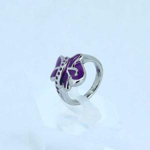 Wholesale FAshion 316L Stainless Steel Butterfly Ring with purple Enamel LRX080 from china suppliers