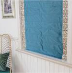 European style light luxury fan shape velvet blue Roman blind blackout