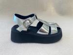 Velvet Upper Silver Flatform Sandals Thick Soled Platform Sport Sandals