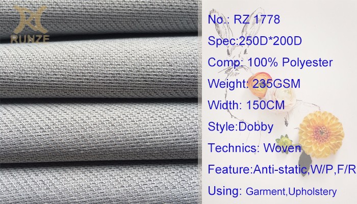 Stiffened Bags Material 100% Polyester Oxford Fabric with Fish Scales Pattern Jacquard
