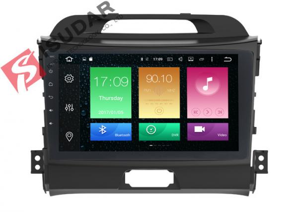 Quality Full RCA Output Kia Sportage Sat Nav System 1 Din Bluetooth Car Radio Heat Dissipation for sale