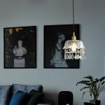 Retro Brass Industrial Length 23CM Glass Pendant Light For Restaurant