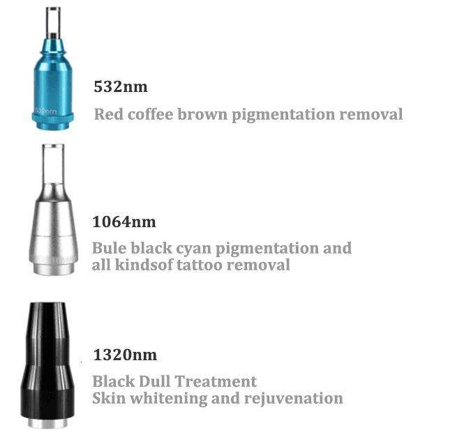 3 tips, 532 1064 and 1320nm 
