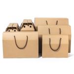 Portable Corrugated Bulk Craft Paper Bags Merchandise Food Fruit Packaging Box