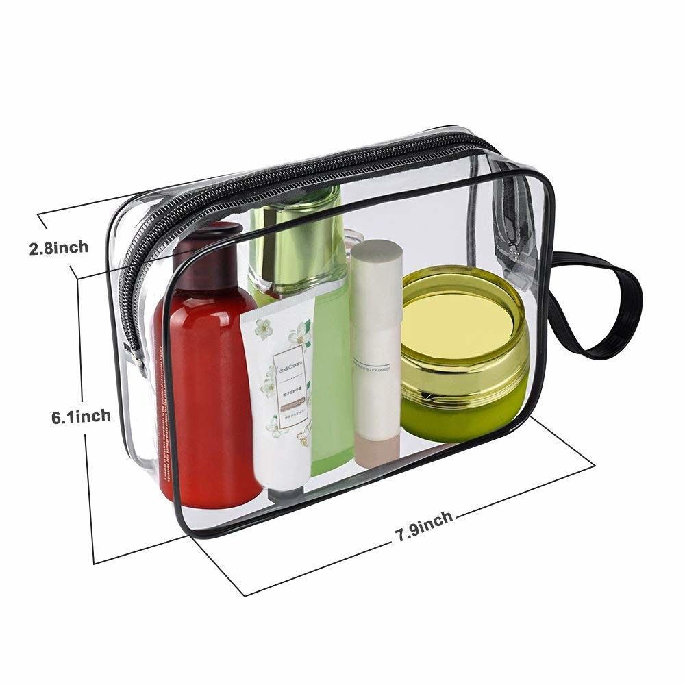Zipper PVC Toiletry Cosmetic Bag Organizer Clear Waterproof For Men And Women