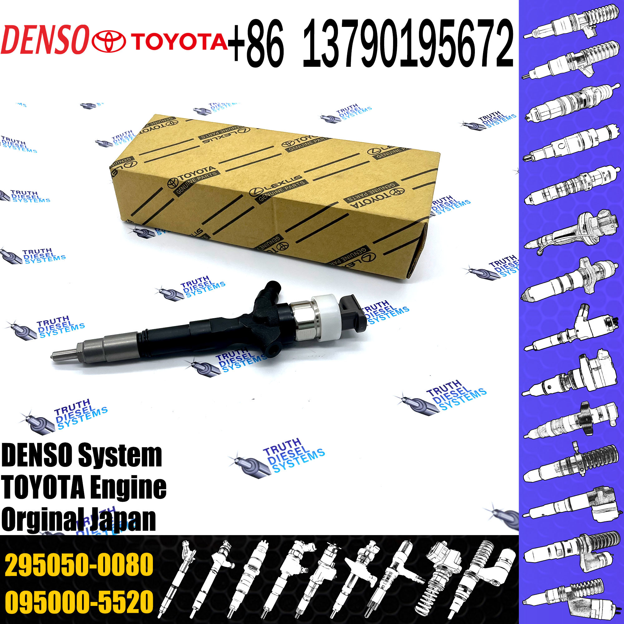 Diesel Common Rail Injector 2950500080 295050 0080 295050-0080 For Diesel Injector