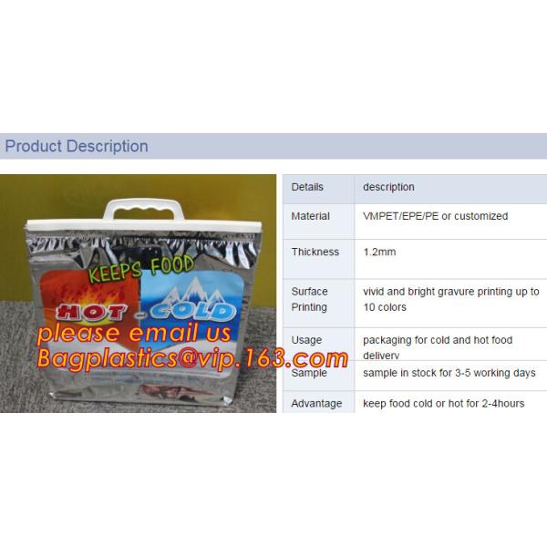 Outdoor square aluminum foil food thermal freezer cooler lunch insulation bag,Foil Cooler Bag Thermal Bag for Fruit Choc