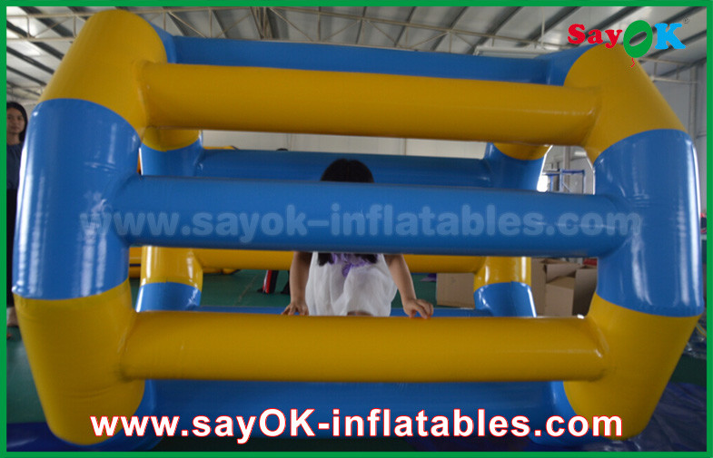Inflatable Water Tunnel Yellow / Blue Funny Rolling Inflatable Water Toys Inflatable Pool Toys For Water Park
