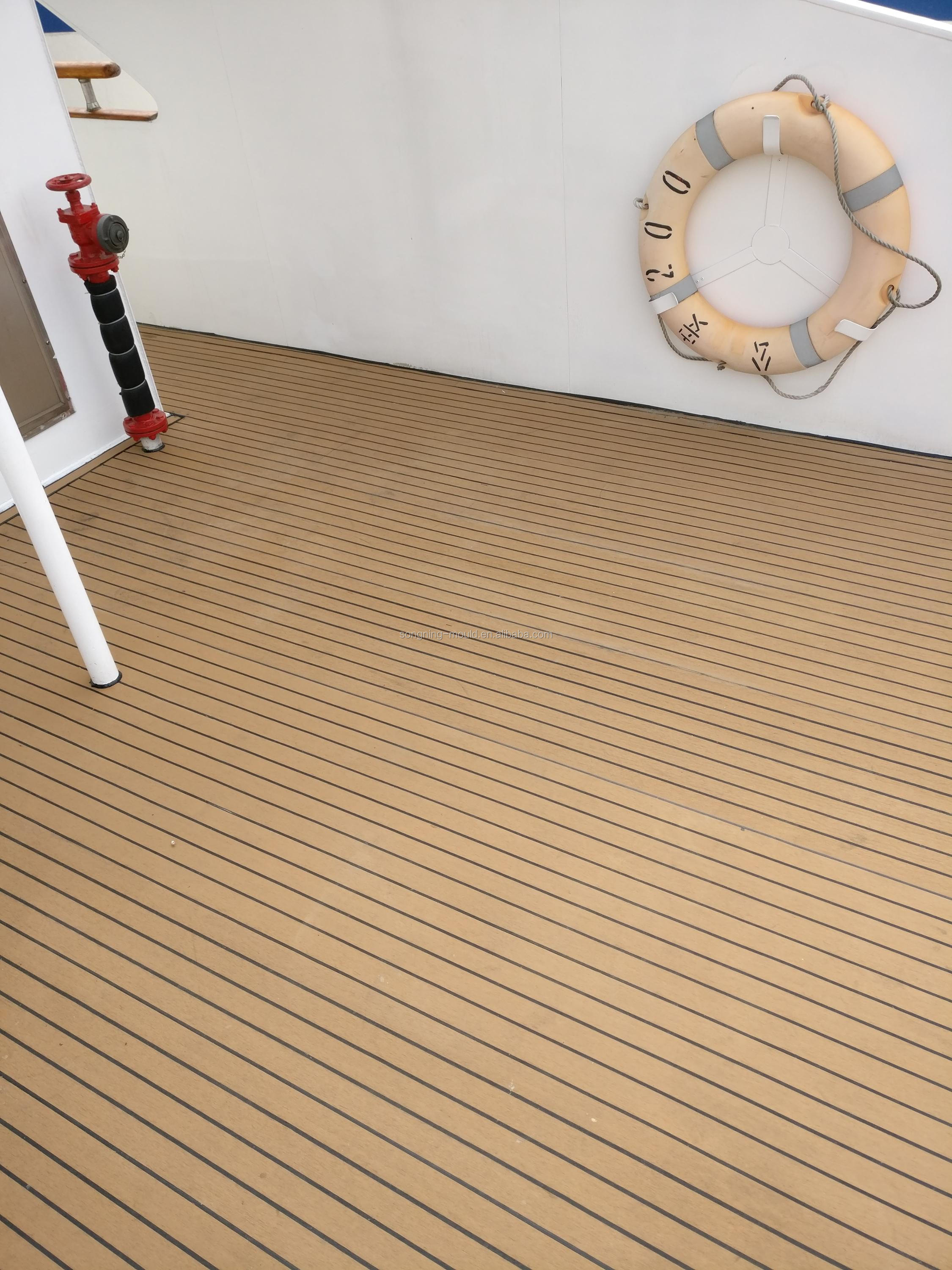 25meter/roll Brushed Anti UV PVC Rubber Teak Boat Deck for Marine Vessels