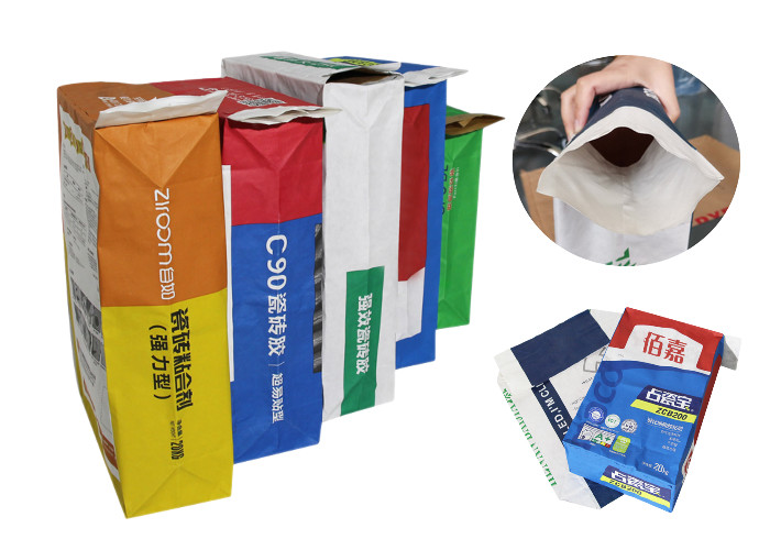 Logo Custom Printing Food Material Tea Powder Multiwall Paper Bags With PE Film Or Liner