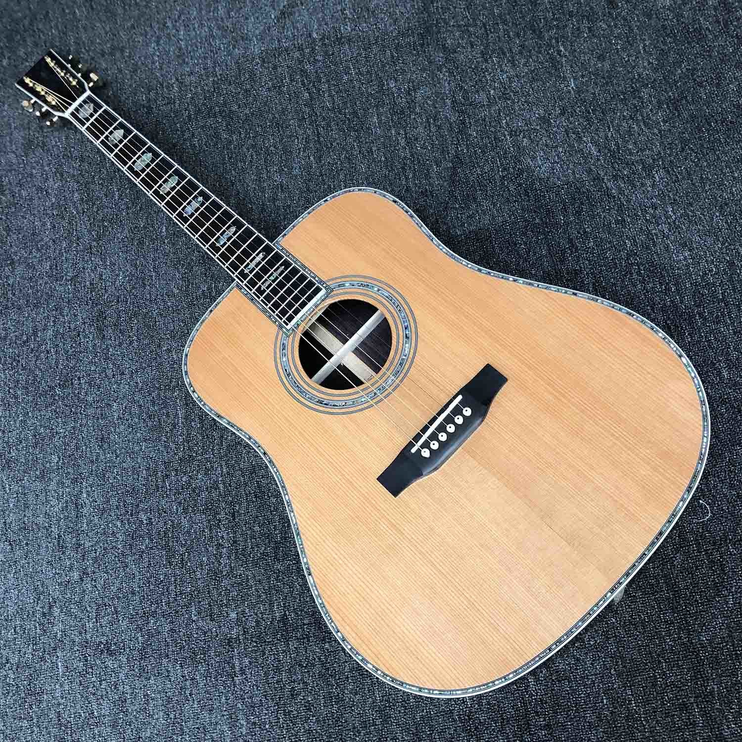 Custom AAAA All Solid Cedar Wood Dreadnought 41" Professional Customized Acoustic Guitar with Tuner Made in Taiwan