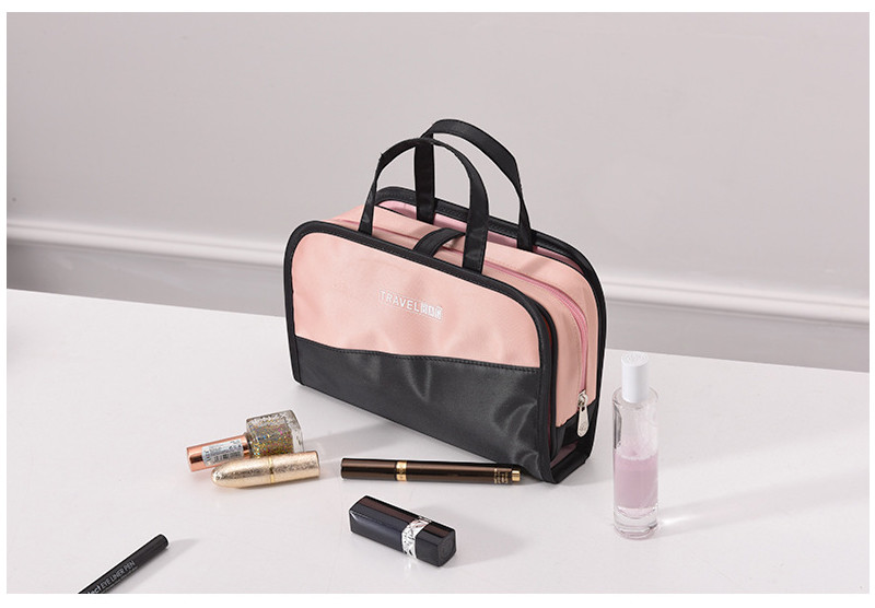 Portable Large Capacity Two Color Cosmetic Travel Makeup Bags