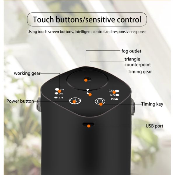 2000mAh Lithium Battery Rechargeable Aroma Diffuser For Home Two Fluid Atomization