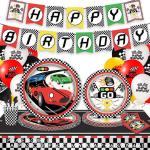 Hot Sale Happy Birthday Party Decoration Disposable Plate Set Racing Car Party