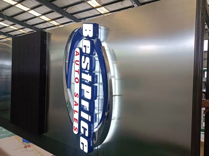 Bus Stations Modern Pylon Signs Illuminated ACM / Steel 150mm for Outdoor