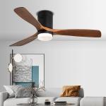 Industrial Style 65 watt Wooden Blade Ceiling Fan 90lm/w 120v ceiling fan lamp