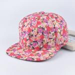 Unisex Hip Hop Floral Flower Polyester Baseball Caps Flat Peaked Adjustable
