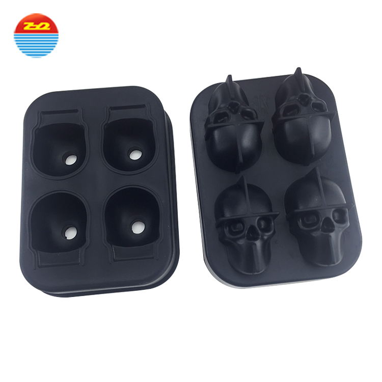 Large easy release skull shaped custom personalized silicone ice cube tray mold ice cream chill mold