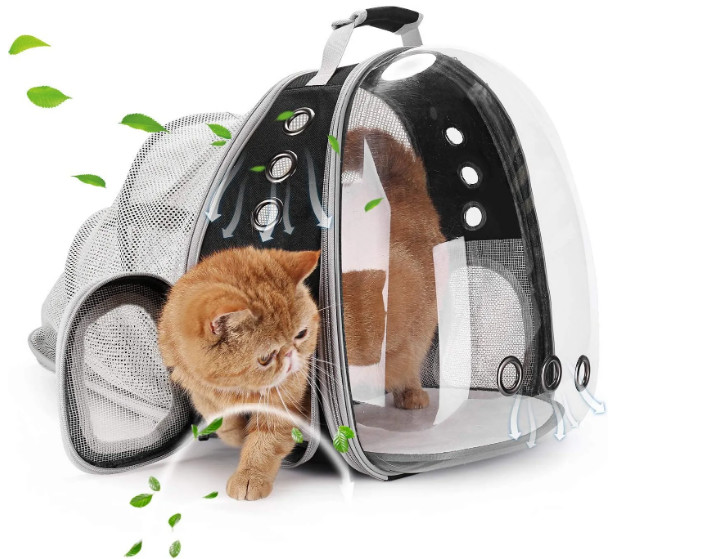 Outdoor Travel Pet Carrier Backpack Breathable Ventilated Mesh Foldable Dog Carrying Bag