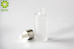Cylindrical Frosted Glass Foundation Bottle , 30ml Glass Dropper Bottles