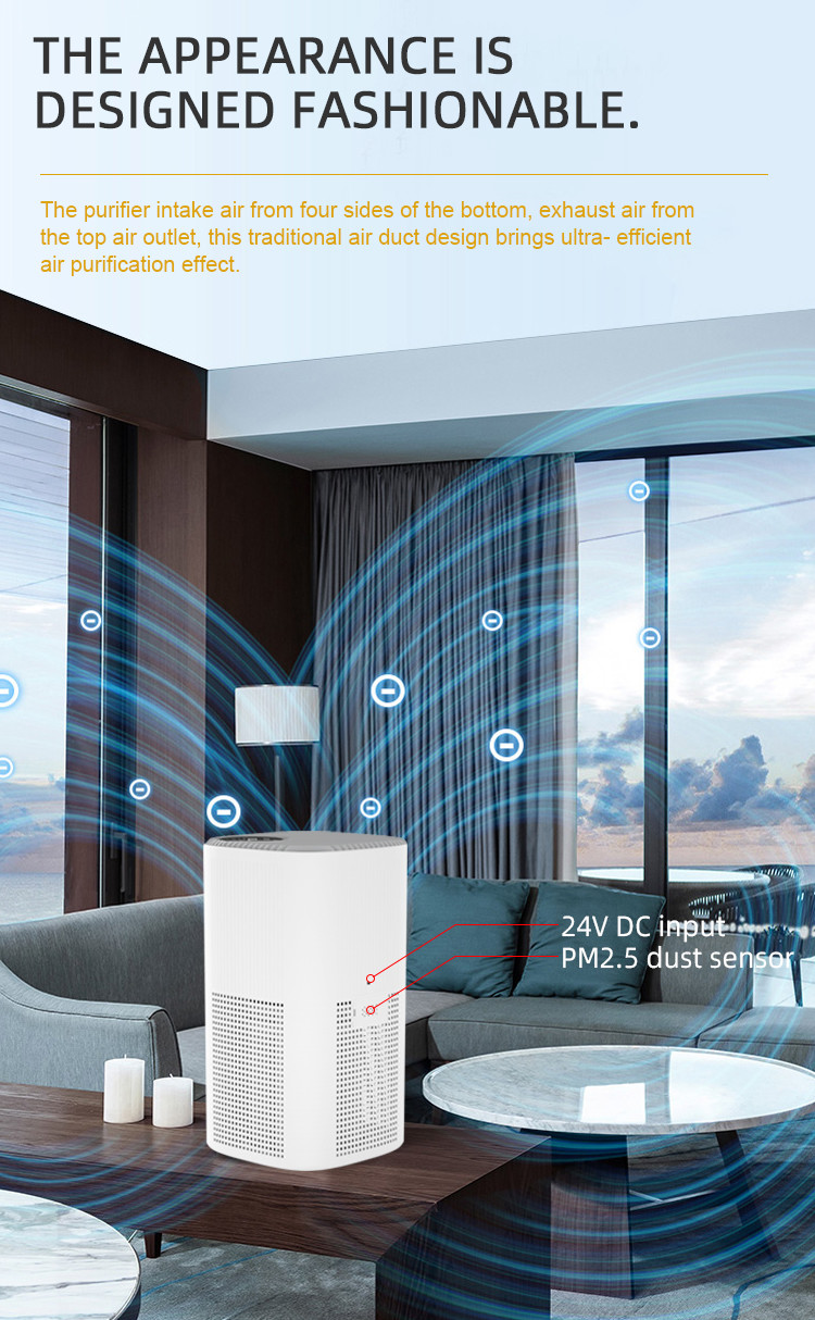 Anion Filter 24W 200M3/H Hepa Air Purifier Air Purifier
