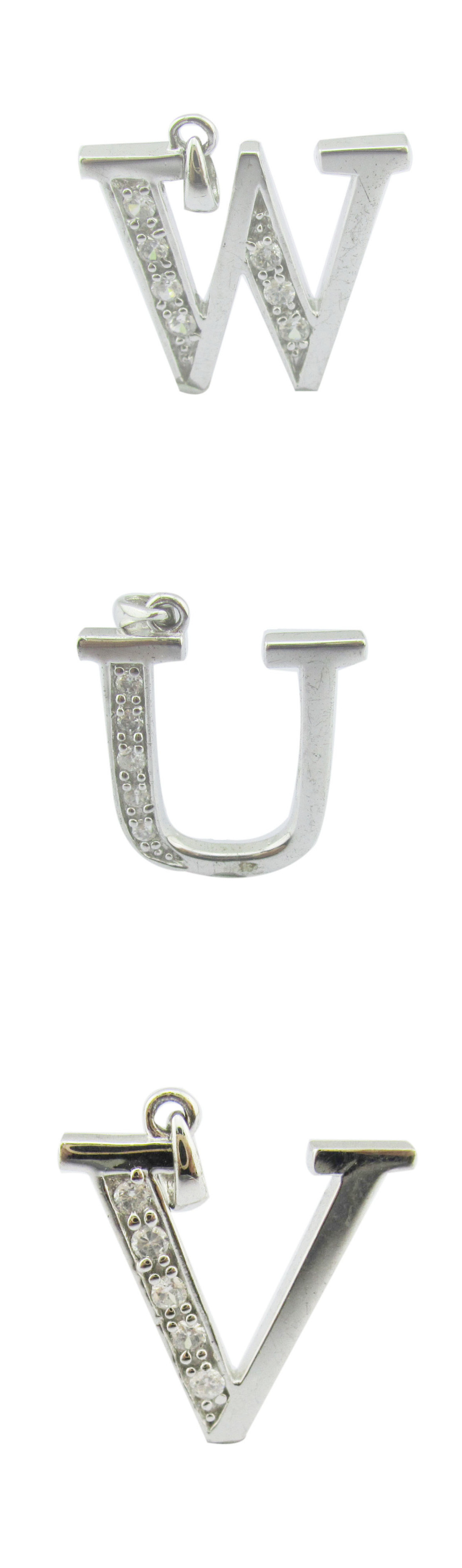 I LOVE U Pendant Sparkling Sterling Silver A Z Alphabet Pendant pieces of jewelry Love Story Iced out pendant