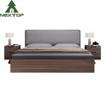 Modern Hotel Bedroom Furniture Wooden Structure Double Storage Bed For Home