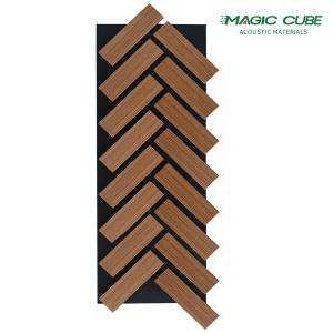 Wholesale Wooden Acoustic Wall Panels Wood Slat Wall Panel With PET Fiber Acoustic Panel For Apartment Hotel Home Akupanel from china suppliers