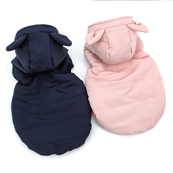 Weight 150g Cat Wearing Baby Clothes Blue / Pink Color 2 Sizes For Winter