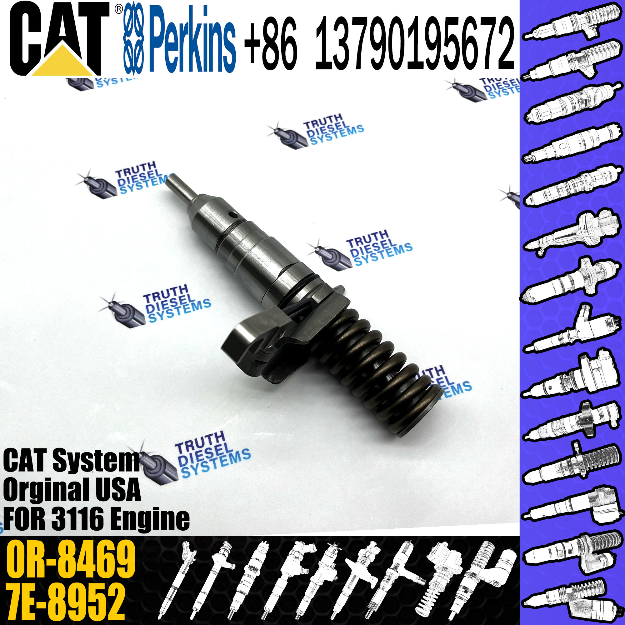 CAT Useful Accessories Replacement Fuel Injector 127-8225 0R-8469 for CAT 3116 3126