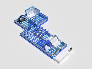 Wholesale PVC Commercial Inflatable Obstacles Course Blue &amp; White Customized from china suppliers