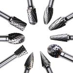 14 Rotary 3mm 6mm 1" Diameter End Cut Carbide Rotary Burr Shank Nail Drill Bits
