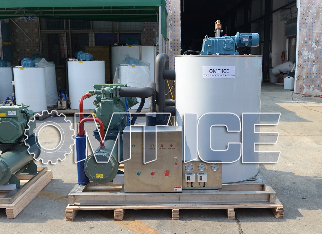 5ton Saltwater Flake Ice Machine Automaticlly Water Cooliing For Fishing Boats